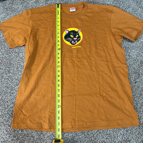 SUPREME Men's Black Cat Tee Size M In Burnt Orange - Picture 5 of 8